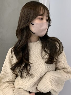 ピークアブー 銀座並木通り(PEEK-A-BOO) 韓国風巻きロングレイヤーくすみミルクティーベージュ