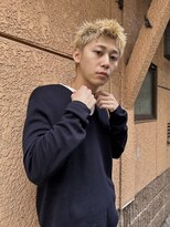 ヒュージ 表参道(huge)&nbsp;ブロンドスパイキーショート/ブリーチ/メンズカット/眉毛/表参道