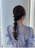 編みおろしヘアセット/パーティヘア/結婚式へアアレンジ