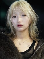 サンクマーケット 渋谷(cinq MARKET) 渋谷顔周りレイヤーカットケアブリーチホワイトブロンド韓国◆