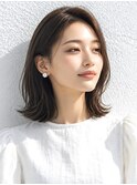 20代30代40代小顔見え×外ハネミディ
