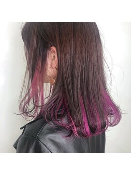 リー 梅田(Lee) Lee梅田◆ピンクバイオレット×インナーカラー×セミディ