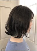 namie  グレーアッシュインインナーカラーグリーン