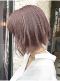 【unopulir永尾】クリアピンク☆前下がり大人ボブ
