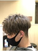 前下がりマッシュ×グレー