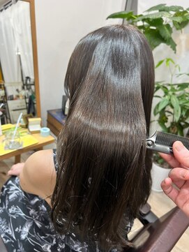 プシュケ(PSYCHE) ブリーチなしカラー 愛されツヤ感ナチュラルロング《髪質改善》