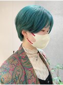 イメチェン/エメラルドグリーン/モード/ブリーチカラー[池袋駅]