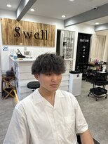 スウェル 船橋店(Swell)&nbsp;ハイライト/マッシュパーマ/束感/波巻き/メンズ1
