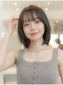 20代30代大人かわいいレイヤー斜めバング髪質改善こっくりカラー
