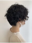 マッシュショート×パーマ