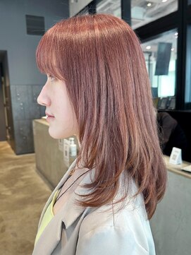 アイティーバイアルバム 下北沢店(IT by ALBUM) ミルクティーピンクホワイトピンクレイヤーロング_ba483081