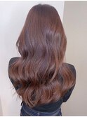 20代30代40代大人可愛いシアーピンク透明感肩ライン外ハネ