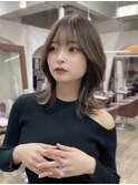 ミディアムレイヤー/韓国ボブ/髪質改善/顔まわり/ブリーチなし