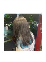 ルイマダーナ 栄店(LOUIMADNA)&nbsp;【デザインカラー】 インナーカラー☆ターコイズブルー__森