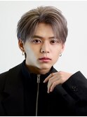 韓国ヘアカルマパーマコンマバングセンターパート黒髪ウルフ