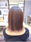 縮毛矯正/顔周りレイヤー/ミディアムスタイル