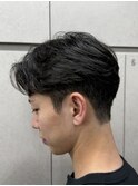 メンズセンターパート曲がる縮毛矯正