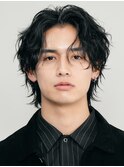 渋谷メンズパーマルーズパーマシャドウパーマッシュウルフゆるめ