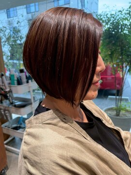 ナチュラル ヘアーデザイニング(Natural hair designing) 大人クール前下がりボブ/ストレートボブ/ぷつっとカット/艶髪
