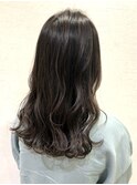 マロンベージュかきあげ逆三角Aラインボブ【稲毛】