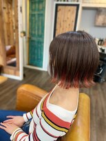 トルチェ(toRtue)&nbsp;切りっぱなしボブ　オレンジカラー　インナーカラー