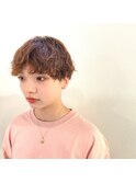スパイラルパーマ×マッシュ×刈り上げ