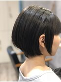 ノームコアうる艶カーキアッシュフレンチボブアンニュイヘア所沢