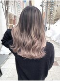 コントラストバレイヤージュ　パールホワイト