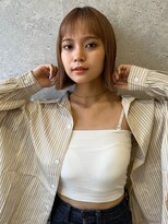 アース 三軒茶屋店(HAIR&MAKE EARTH) 三軒茶屋_レディース_ミディアム_ブラウン_ボブ_ブリーチ_小顔