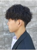波巻きスパイラルパーマツイストスパイラルパーマメンズマッシュ