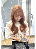切りっぱなしボブ エアリーロング 美髪 ピンクブラウン