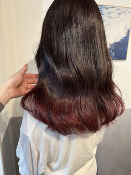 マリン(Marine) 20代30代40代グラデーションカラー裾カラーピンク