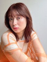 ブリーチ無し　アプリコットオレンジ　レイヤーボブ