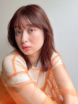 ローネス(LONESS) ブリーチ無し　アプリコットオレンジ　レイヤーボブ