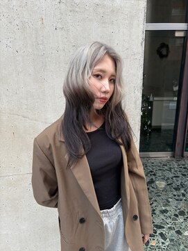 サロウィン 熊本上通り店(SALOWIN) ルーツカラー ホワイト＆ブラック
