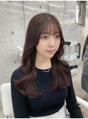韓国くびれヘア/ピンクブラウン/レイヤーカット　上野