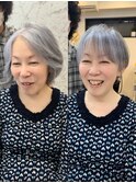 大人ショート白髪ぼかし脱白髪染めレイヤーショート絶壁解消下村