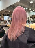 15103ブリーチ&ダブルカラーベビーピンクレイヤーロング