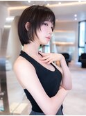 ミディアム髪質改善ストレート顔周りレイヤーカット前髪縮毛矯正