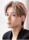 韓国ヘアコンマバング韓国マッシュセンターパートフェザーパーマ