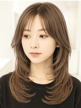 アンベル(ANBEL) ハイライトカラー/ミルクティーベージュ/レイヤーカット