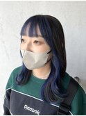 ブルー◎フェイスフレーミング＋インナーカラー