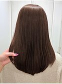 ヘーゼルベージュ 透明感カラー モカブラウン くびれミディアム