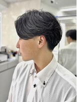 ニコトウキョウ 新宿(nico TOKYO)&nbsp;メンズセンターパートウルフセンターパートニュアンスパーマ襟足