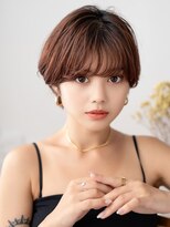 リノア 西梅田 福島(Linoa)&nbsp;西梅田/髪質改善/オレンジブラウン×小顔ハンサムマッシュボブ