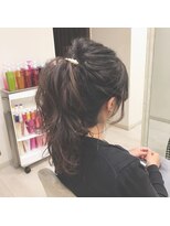 ポニーテール　ヘアセット　結婚式　20代30代40代　銀座
