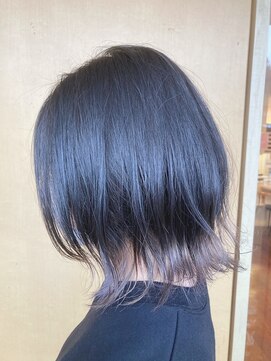 浪漫館 サンク(CINQ) パープルグレー 毛先カラー @岩下裕紀