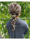 編みおろしお呼ばれヘアアレンジ
