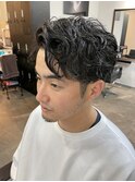 マッシュパーマ/ウルフ/アッシュブラック/カルマパーマ/ウルフ