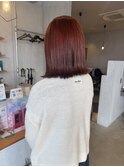 ★20代30代チェリーレッド×韓国風くびれヘア◎透明感